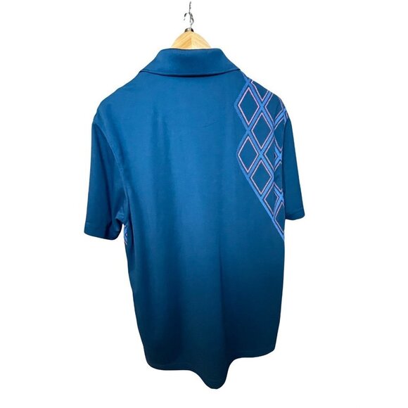 PGA Tour Pro Series Blue Golf Shirt with Diamond Design Sz L - Picture 2 of 8